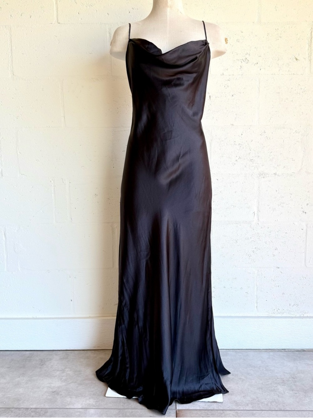 Y2K Victoria’s Secret Silk Luxury Draped Maxi Gown Slip Dress Medium sleeveless